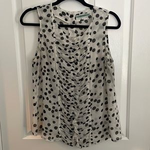 White blouse with black polkadots size large